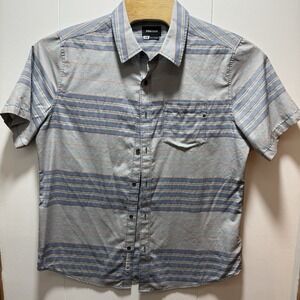 Marmot Shirt Men's Size Large Striped Short Sleeve Button Up Performance‎